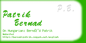 patrik bernad business card